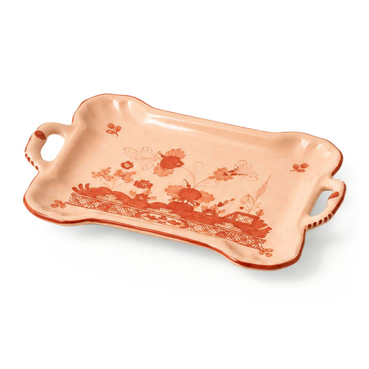 Vassoio piccolo con manici Garofano Rosa