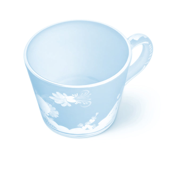 Tazzone con manico Garofano Velato