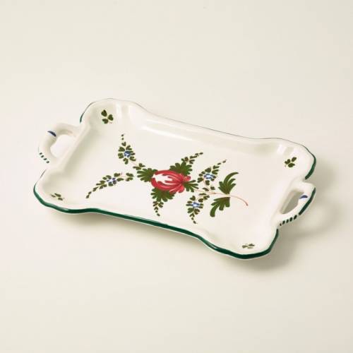 Rectangular tray with small handles, 24 x 13.5 cm
