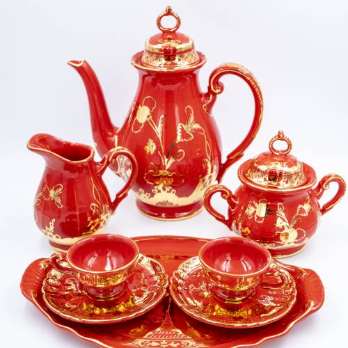 Set da caff&egrave; completo Garofano Rosso & Oro