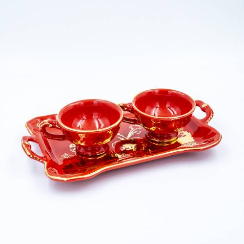 Set da caff&egrave; mini Garofano Rosso & Oro