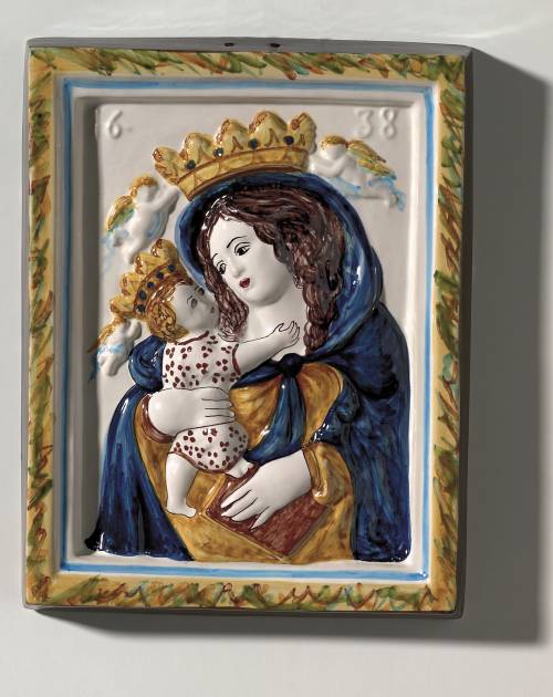 Beata Vergine del Rio incoronata. Dimensioni: 24,2 x 31,2 x 3,5 cm.
