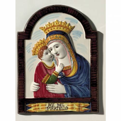 Beata Vergine del Piratello di Imola (Cooperativa Ceramica). Dimensioni: 33,5 x 24,7 x 3,5 cm.