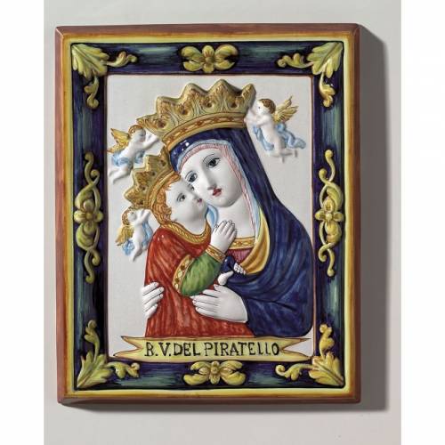 Beata Vergine del Piratello con foglia di acanto. Dimensioni: 51,5x41,5x5 cm