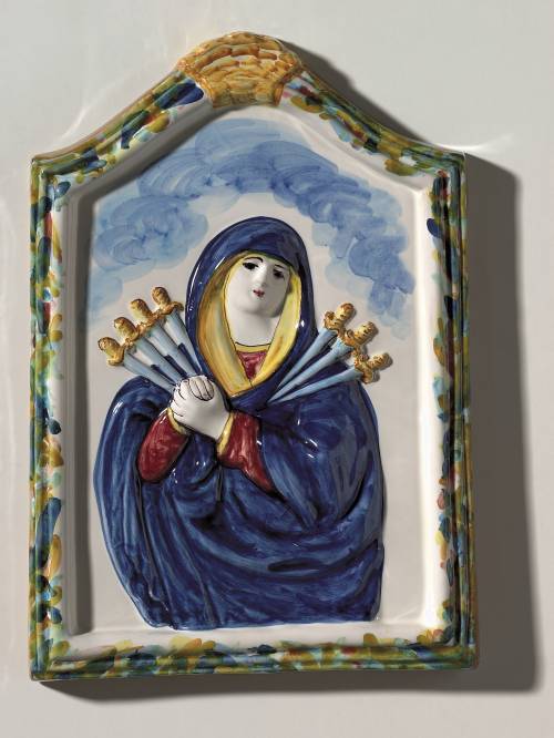 Beata Vergine Addolorata 1847. Dimensioni: 33,9 x 23,4 x 4 cm.