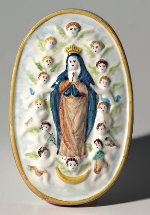 Beata Vergine  del Calanco di Dozza. Dimensioni: 10,5 x 16,3 x 1,9 cm.
