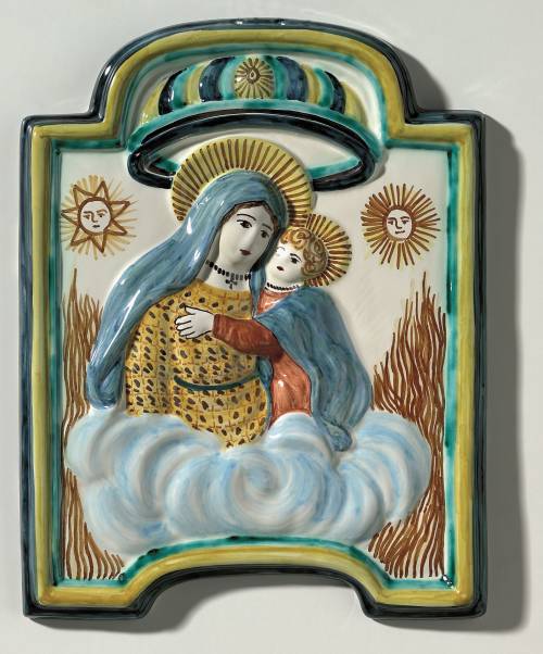 Our Lady of the Fire. Dimensions: 24.4 x 31.5 x 2.4 cm.