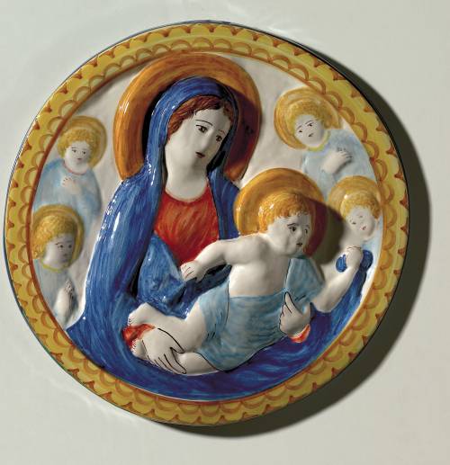 <p>Madonna della spiga di Tossignano. Forma circolare. Dimensioni: 27,5 x 3,1 cm.</p>