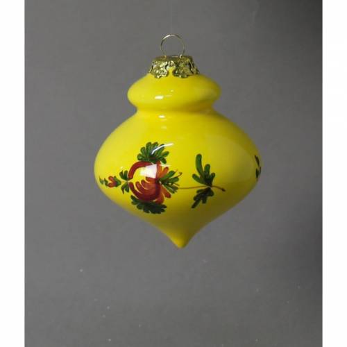 Christmas Bauble with Yellow Flower decoration.