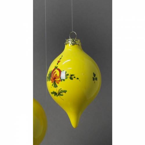 Christmas Bauble with Yellow Flower decoration.