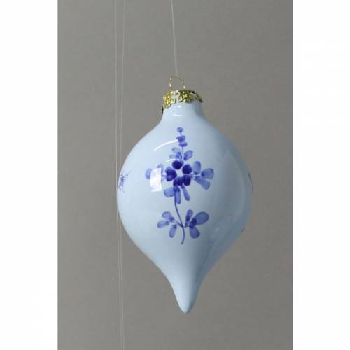 <p>Christmas Bauble with Blue Carnation decoration.</p>