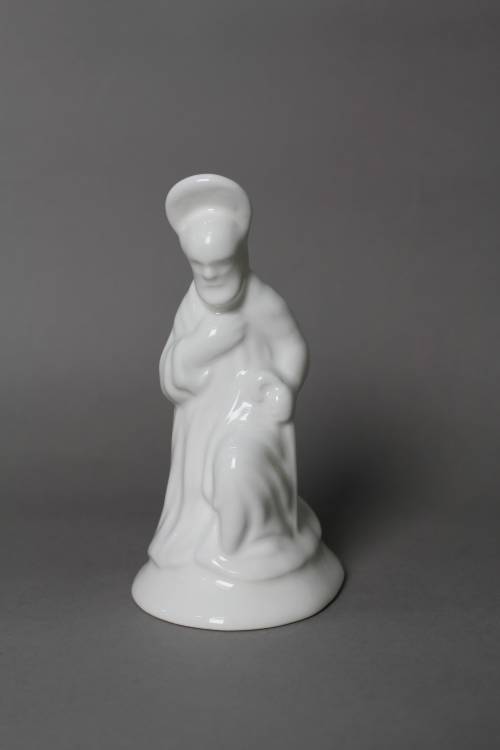 Joseph. Small, white glazed figure.